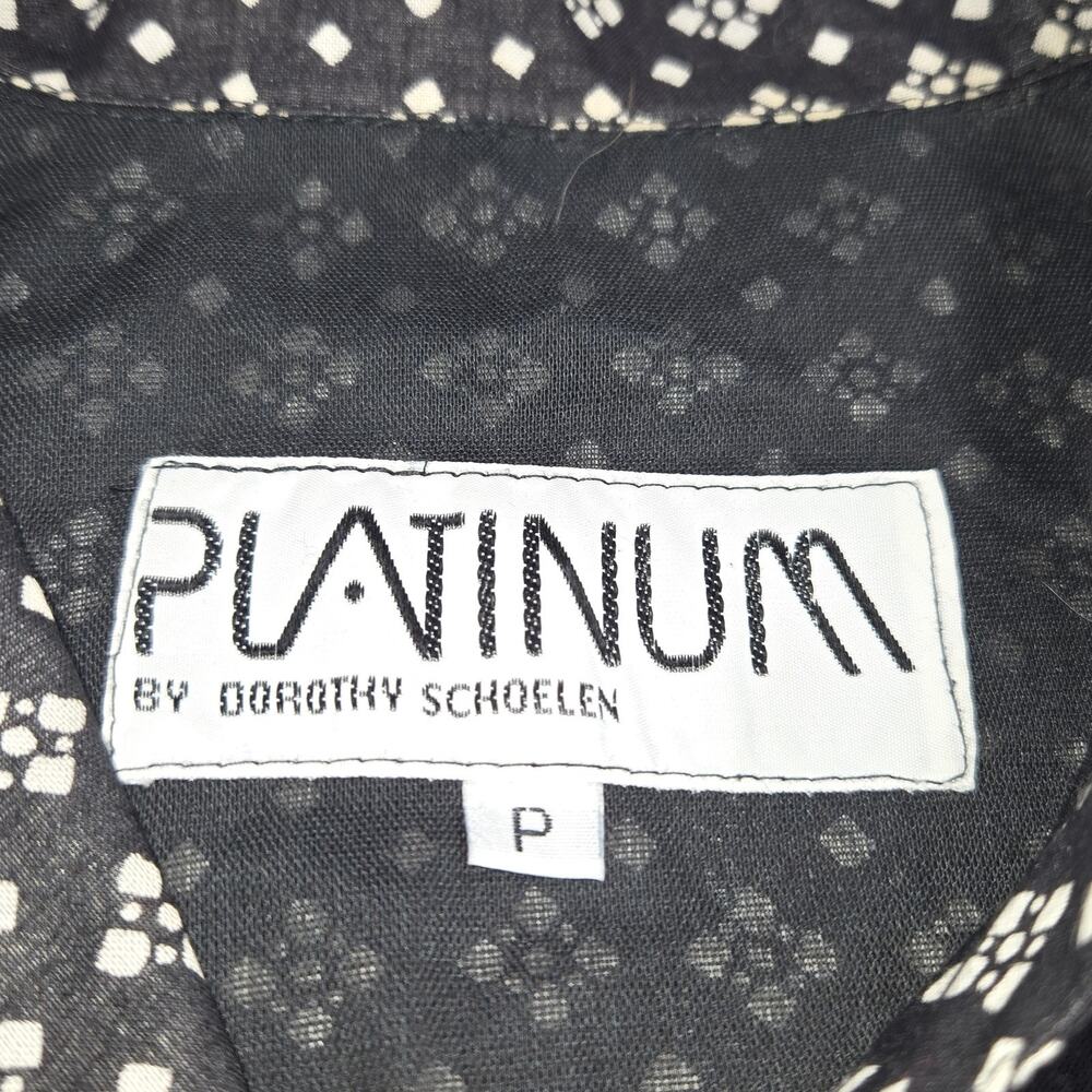 Vintage Platinum Dorothy Schoelen Womens P Black White Geometric Colorful Top - Picture 2 of 11